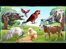 Love The Life Of Cute Animals Around Us: Sloth, Squirrel, Giraffe, Tiger, Rabbit, Cat, Bear,...