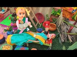 Barbie Doll All Day Routine In Indian Village/Radha Ki Kahani Part -500/Barbie Doll Bedtime Story||