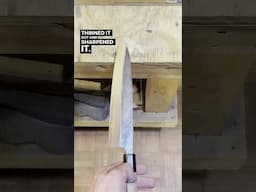 Japanese knife thinning #japaneseknife #beforeandafter #chefknife #kitchentips #repair