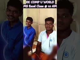 MS Excel Class @ 10 AM @ RK COMP U WORLD - Tenali - AP