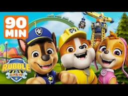 Rubble & PAW Patrol Rescues + Builds! w/ Chase, Skye & Rocky | 90 Minutes | Rubble & Crew