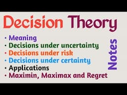 Decision Theory | Applications of decision theory | Decision tree | Decisions under uncertainty