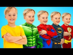 Kids turn into superheroes with inflatable toys