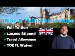 Scholarships in the UK for September 25 Intake: £20,000 Stipend with Travel Allowance