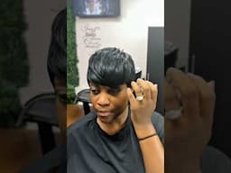 She is checking her options 💇🏾‍♀️💇🏾‍♀️ #hair #hairstyle #pixiehairstyles #quickweavebob