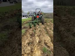 Pulling a 3 bottom plow with our John Deere 5065!🚜       #johndeere  #smallfarm #garden #plowing