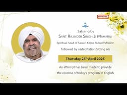 Satsang By Sant Rajinder Singh Ji Maharaj - Apr 24, 2025