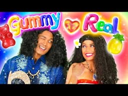 GUMMY vs REAL - ALL NEW Challenge with Moana and Maui