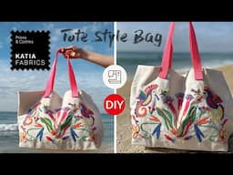👜✨ Confecciona un Bolso Tote Bag Cuadrado con Forro y Bolsillo | Tutorial de Costura Paso a Paso
