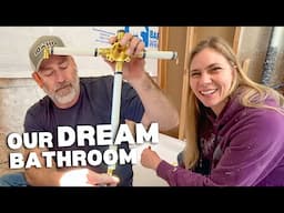 Building an OFF-GRID BATHROOM | Plumbing & Shower Pan Base Installation