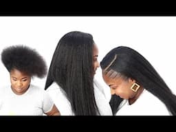 Detailed Quick Weave Side part  For Beginners / No leave Out Natural Hairstyle for black women