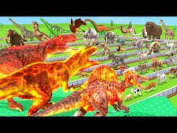 FIRE DINOS GIGA SPINO T-REX DEATHRUN Toughest of All Animals Ascended Animal Revolt Battle Simulator