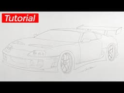 Como desenhar um Toyota Supra Mk4 do Velozes e Furiosos (Passo a passo narrado)