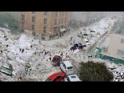Spain’s Capital Crushed by Hail Storm! 100km/hr Winds Blow Homes in Madrid Today