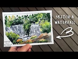 What's The FASTEST Way to Sketch a Waterfall? [Urban Sketching Secrets]