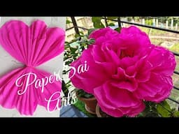 Giant Crepe Paper Flower for home decor, Handmade flores de papel Crepe,Big rose@PaperSaiarts