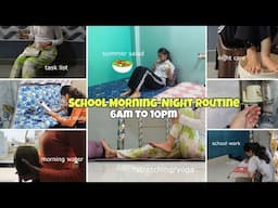 *Summer* SCHOOL MORNING-NIGHT ROUTINE😍🚿|Study Routine, Morning & Night Care, Summer Hacks #school