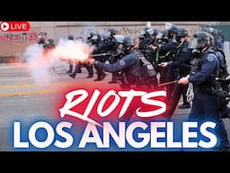 RIOTS! Protesters. TEAR GAS! Police. CHAOS! Los Angeles. LIVE.