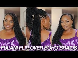FULANI FLIP-OVER BOHO GODDESS BRAIDS WITH WATER WAVE HUMAN HAIR | YWIGS HAIR