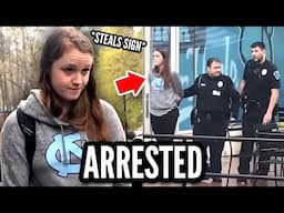UNHINGED College Student Steals Mans Sign & Instantly Regrets It