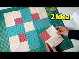 2 Easy Scrap Fabric Patchwork Ideas! Tutorial for Beginners