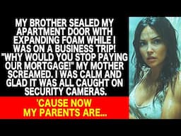 Brother sealed my door with foam. Mother screamed about mortgage. Cameras caught it. Now parents are