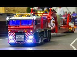 MAGNIFICENTLY RC DISPLAY YACHT TRANSPORT!! RC TRUCKS, RC EXCAVATOR VOLVO, RC WHEEL LOADER, RC DOZER