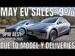 May 2025 Australia BEV Sales: 9.2% due to New Tesla Model Y Deliveries