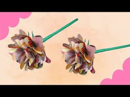 DIY 💐 FLOR DE MATERIAL RECICLADO 💐