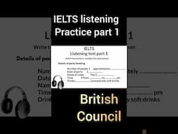 Ielts English listening practice test part 1 | British council #shorts #ielts #listeningpractice