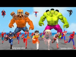 Siêu nhân nhện🔴Spider-Man attack tung tung tung sahur rescue superman vs hulk vs venom vs squid game