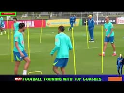 🔰Brazil Full Training Session by Carlo Ancelotti / Dynamic Warm Up  with Ball + Passing Drills