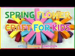 Spring Flower Craft For Kids | Easy Paper Craft With Straw Stem🌷✂️🌞 4K