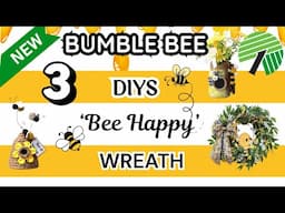 NEW Dollar Tree BUMBLE BEE INSPIRED DIYS 🐝 Bumblebee Decor & SUMMER WREATH To Change Up YOUR  HOME