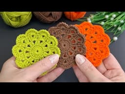These Are Great Make Buy Easy Crochet Coasters🍂#crochet #knitting #diy #handmade #flower #keşfet