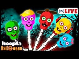 LIVE 🔴 Learn Colors With Skeleton Bulbs | Halloween Finger Family Songs | Hoopla Halloween