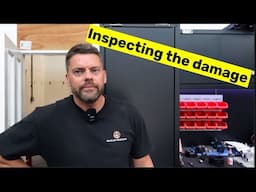 STUART INSPECTS HOW BAD THE DAMAGE IS