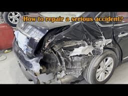 Nissan Teana Severe Rear-End Collision Repair at Official DealerShocking Transformation!