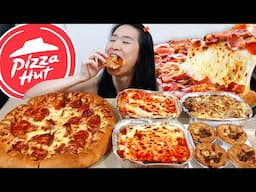 Very Cheesy Mukbang! Pizza Hut's Beef Lasagna, Creamy Chicken Pasta & Pepperoni Stuffed Crust - ASMR
