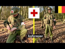 Présentation d'uniforme militaire belge d'infirmier (1952-1960)