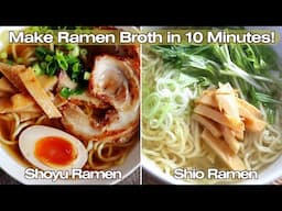 Quick 10-Minute Shoyu & Shio Ramen Broth | Easy Japanese Soup Recipe!