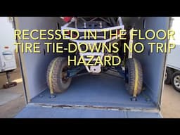 Tire tie down install that is recessed in the floor so there is no trip hazard from the brackets