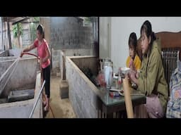 Duyen rebuilt the barn, her husband went to work to earn money to pay new accommodation