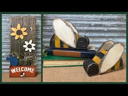 Flowers and Bumble Bees ~ Scrap Wood Crafts