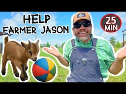 Farmer Jason’s Silly Animal Hunt! 🐷 (Super Fun Educational Video For Children)