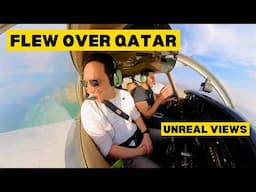 Counting football stadiums over Qatar in a small Plane!