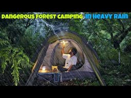 Solo Camping In Non-Stop Heavy Rain & Thunderstorm With Cozy Tent | Relaxing With Sounds Of Rain