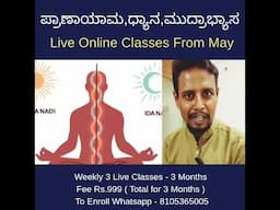 Pranayama, Mindfulness and Meditation Classes from May