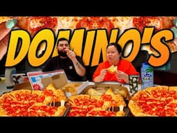 Domino's Parmesan Stuffed Crust Pizza Mukbang + Hot Buffalo Wings with my Husband 먹방 Eating Show!