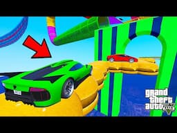 FRANKLIN TRIED BURGER BRIDGE PARKOUR RAMP CHALLENGE GTA 5 | SHINCHAN and CHOP